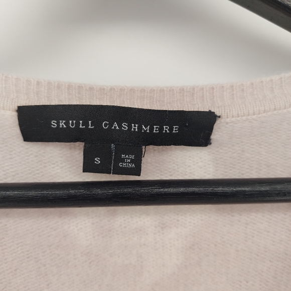 Skull Cashmere Skull V Neck Swater Size Small Pink - Picture 2 of 8